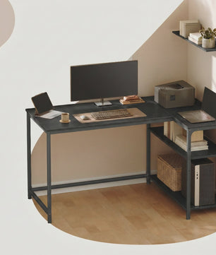 L-vormig Bureau met 3 Planken - 120 x 80 cm Hoekbureau voor Computer & Werk