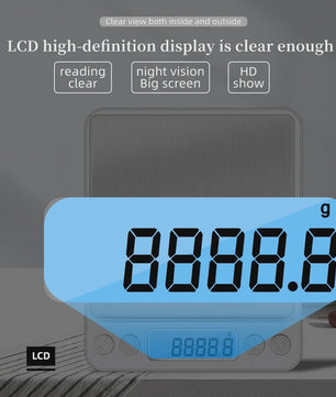 Precisie Digitale Weegschaal - Luxe RVS Platform met LCD Display