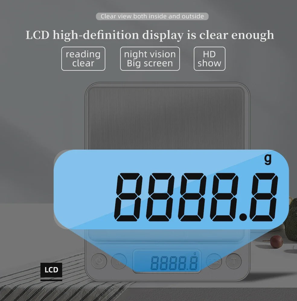 Precisie Digitale Weegschaal - Luxe RVS Platform met LCD Display