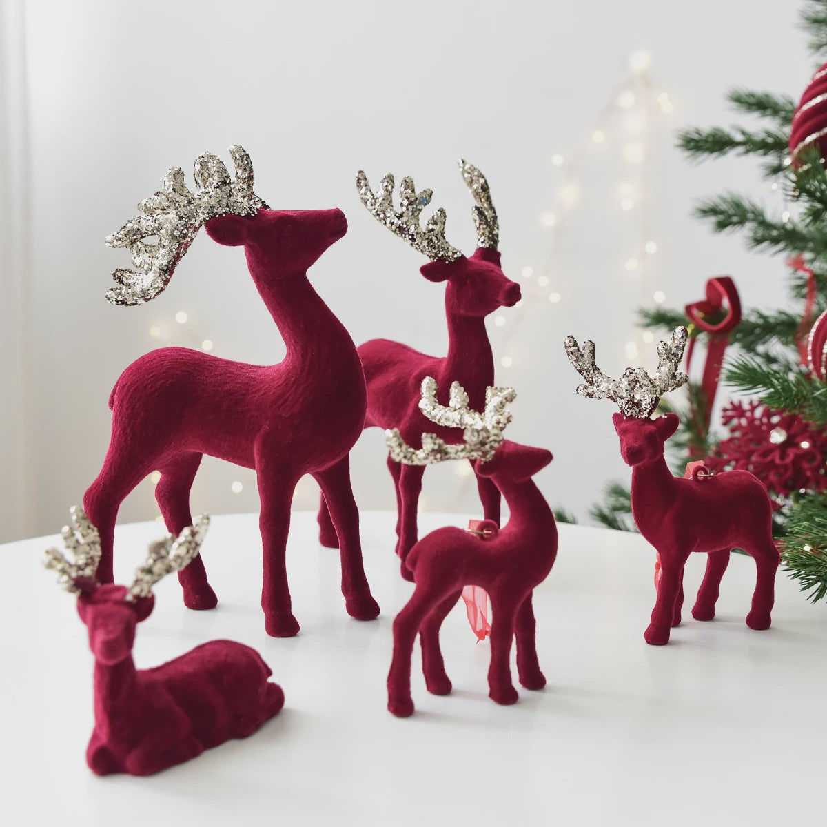 Kerstdecoratie: Pluche Herten Ornament voor Kerstboom of Bureau