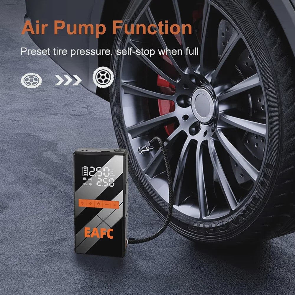 Complete Auto Noodkit: Startkabels, Compressor, EHBO, Bandenreparatie & Sleepkabel