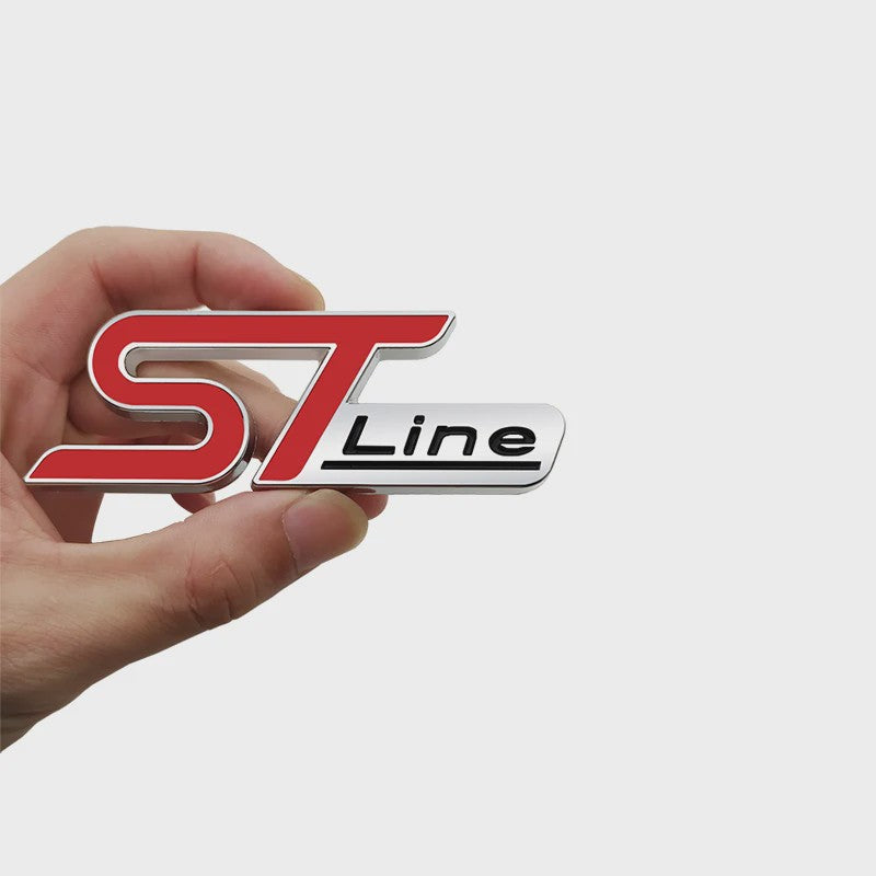 3D Metalen ST Line Grille Embleem Badge Chrome Sticker voor Ford