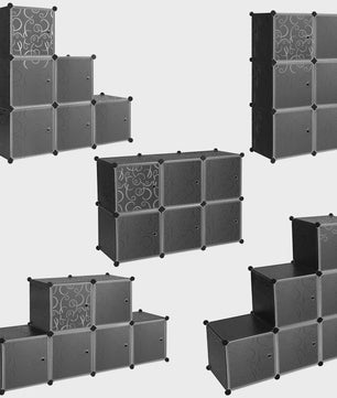Stapelbare Schoenenkast met 6 Deuren - Modulaire Opbergboxen