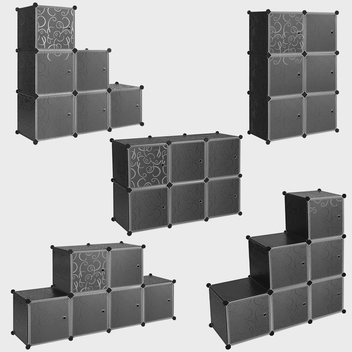 Stapelbare Schoenenkast met 6 Deuren - Modulaire Opbergboxen