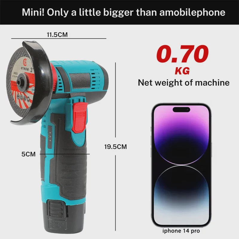 12V Snoerloze Haakse Slijper Kit - Compacte Mini Polijst- en Snijmachine voor Doe-het-zelf