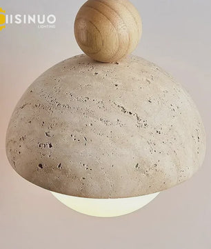 Natuurstenen Hanglamp Geel Travertin - Sfeervolle Verlichting voor Woonkamer, Slaapkamer & Restaurant