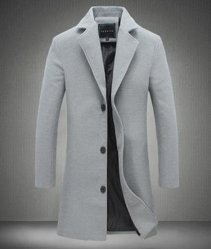 Herentrenchcoat Wolmix - Stijlvolle Lange Winterjas voor Heren