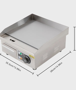 Elektrische Bakplaat 2000W - RVS Teppanyaki Grill met Verstelbare Temperatuur (50-300°C)