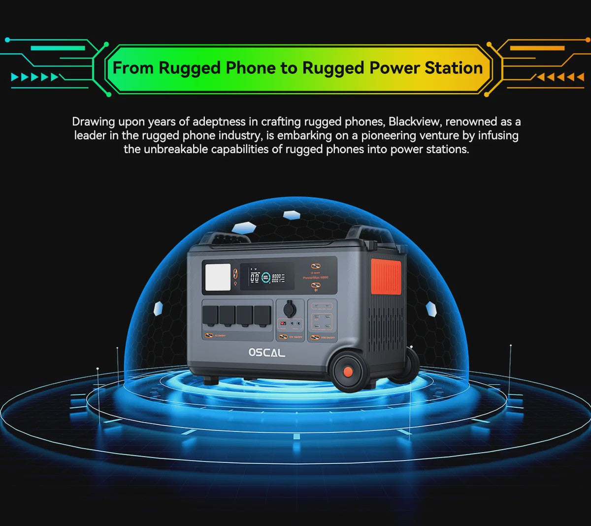 OSCAL PowerMax 6000 Robuust Power Station: 3600Wh, 6000W, App-gestuurd