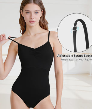 Verstelbaar Dans Leotard Dames met Mesh Rug en Borstvoering - Ballet & Danskleding