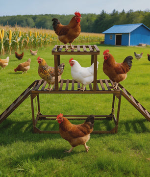Houten Kippenhok Speelplatform met Schommel en Ladders - Verrijk de Achtertuin