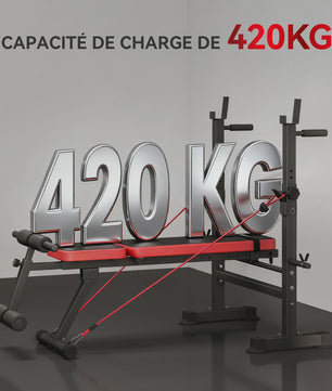 SPORTNOW Multifunctionele Bodybuilding Bank met Verstelbare Rugleuning en Beensteun