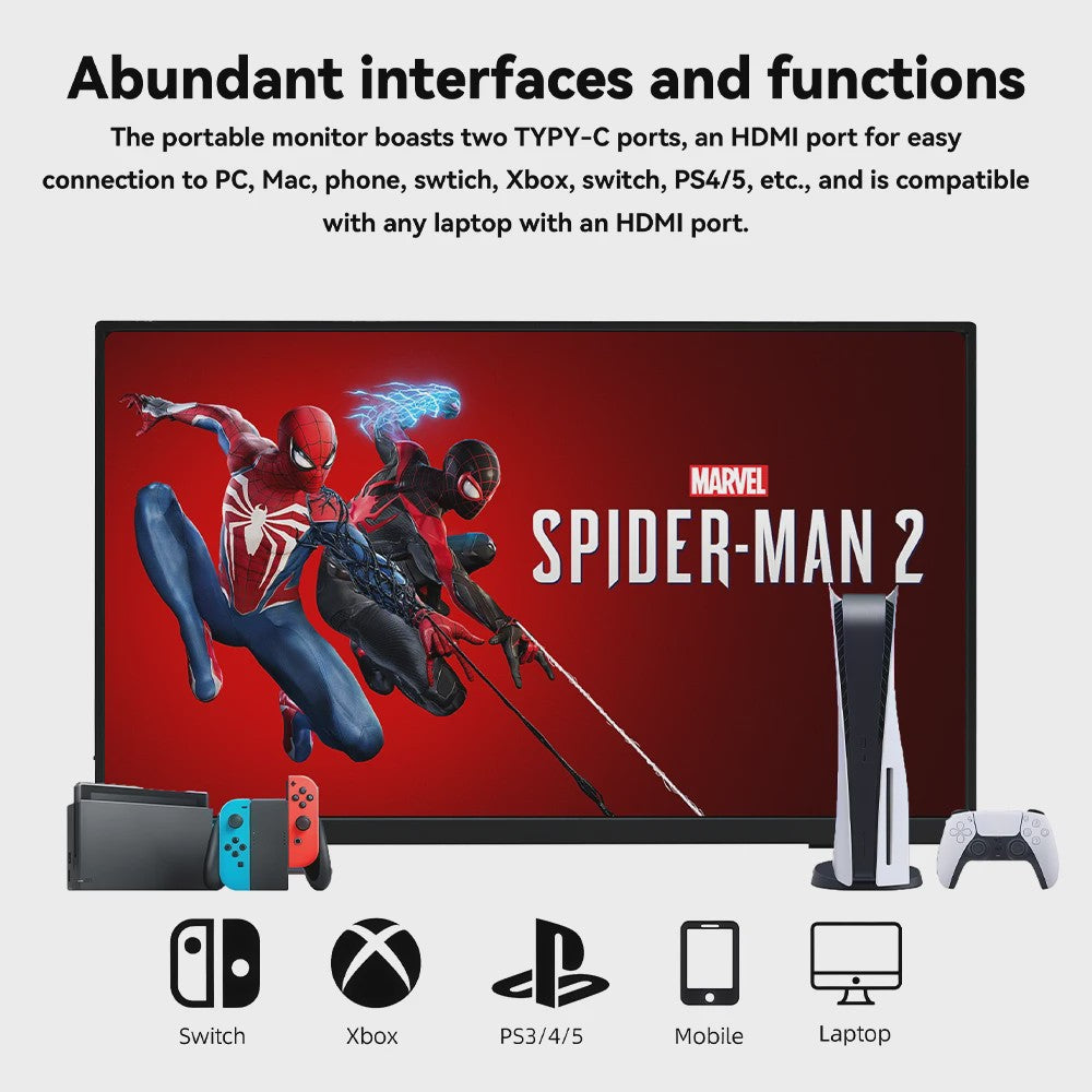 SOYO 18.5 inch Draagbare Monitor - Full HD Gaming & Kantoor Display voor Laptop, Xbox, PS5, Switch