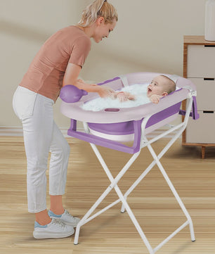 Opvouwbaar Babybadje met Onderstel - Veilig en Comfortabel Baden voor Pasgeborenen en Peuters