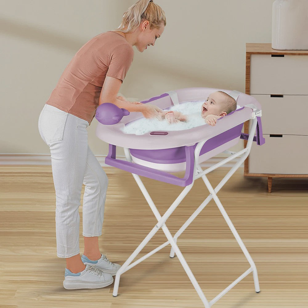 Opvouwbaar Babybadje met Onderstel - Veilig en Comfortabel Baden voor Pasgeborenen en Peuters