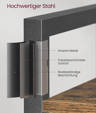 Schoenenrek met 10 vakken, smal en hoog, stalen frame, industrieel design