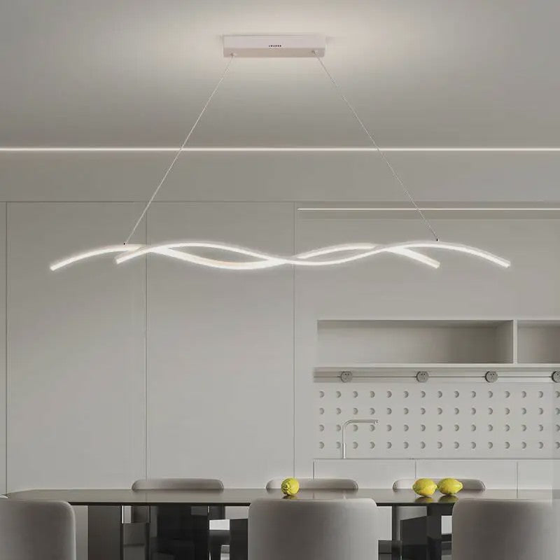 Moderne LED Plafondlamp Golvend Design - Zwart/Wit - Hotel, Restaurant, Bar