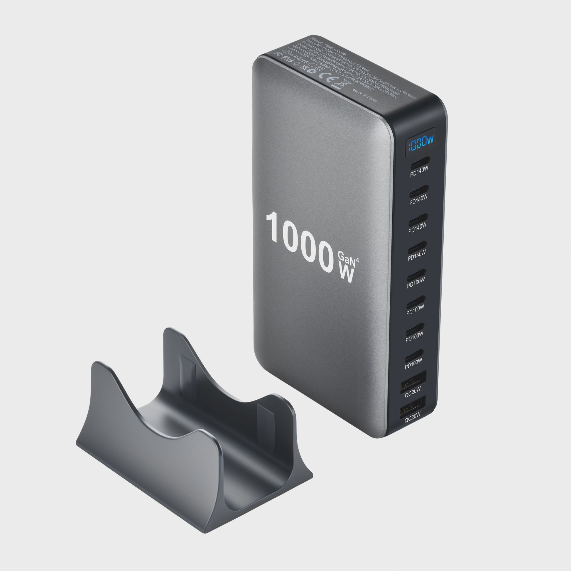 1000W Desktop Oplader met 8 Poorten: Snel Laden voor Laptops, Tablets en Meer