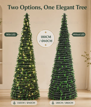Opvouwbare Kunstkerstboom met LED-verlichting - 150cm of 180cm - Ruimtebesparend & Sfeervol