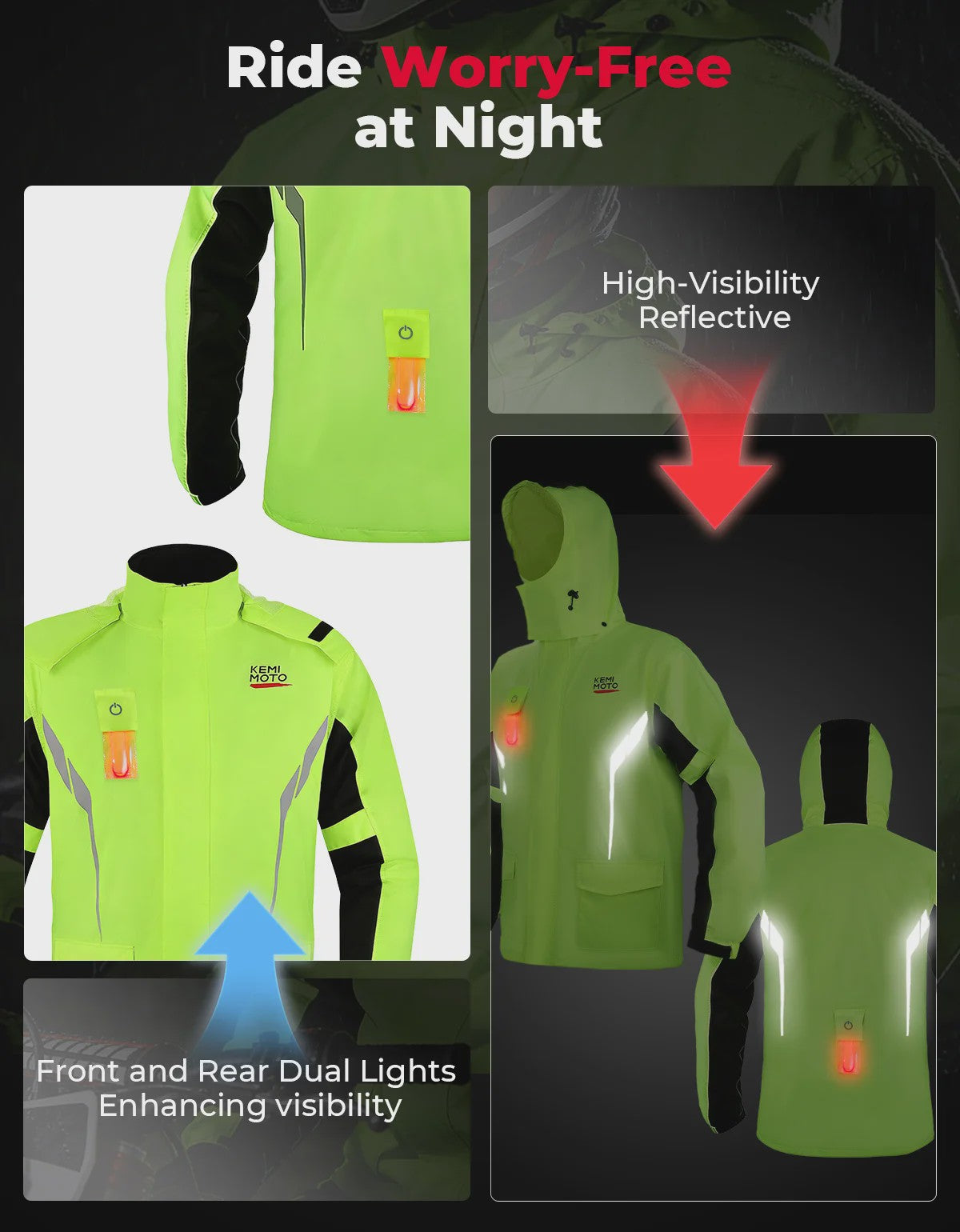 Waterdichte Motor Regenpak Set - Winddicht, Ademend & Reflecterend