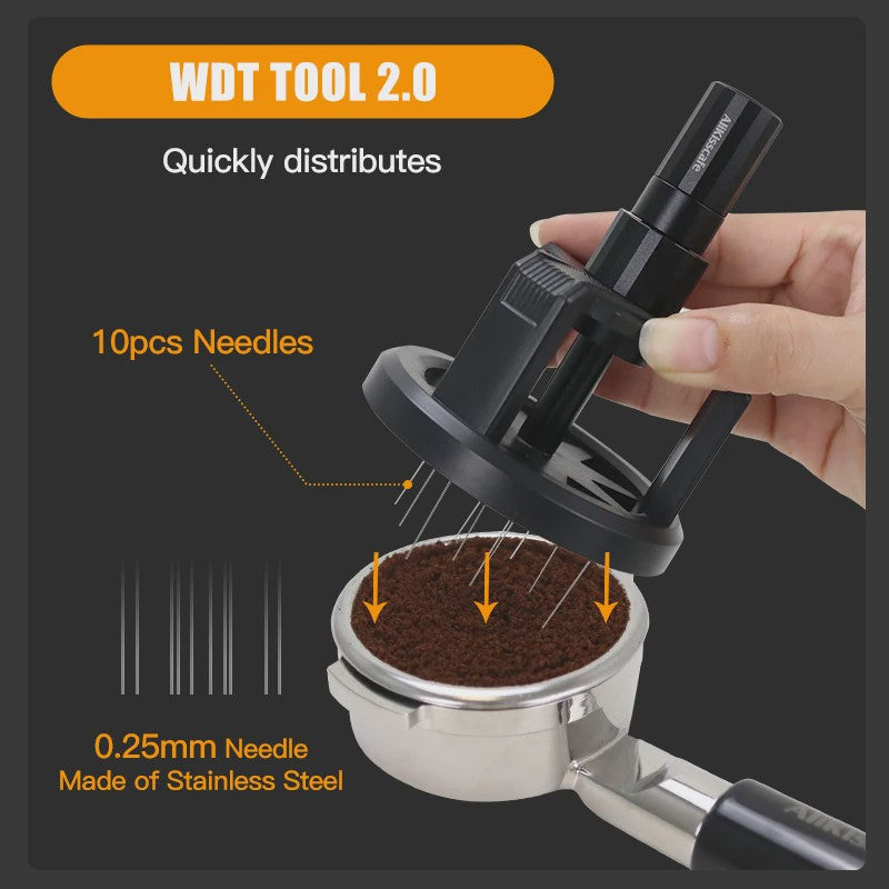 ALIKISSCAFE WDT Tool: Magnetische Espresso Naaldverdeler voor Barista's (51-58mm)