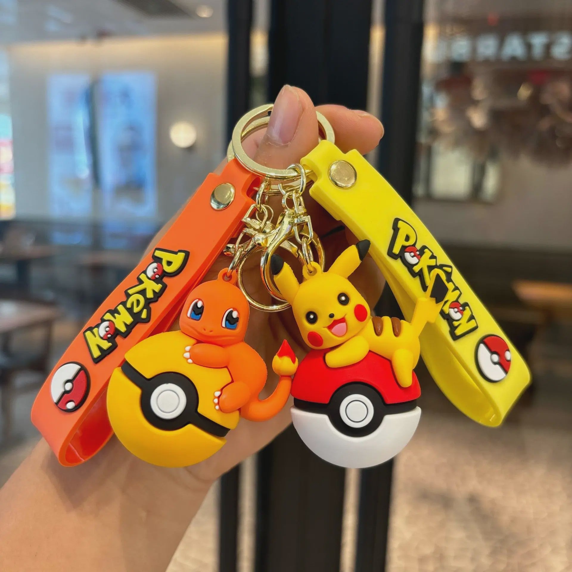 Pokémon Sleutelhanger Set met Pikachu, Eevee & Charmander - Leuke Anime Accessoire voor Tassen & Rugzakken