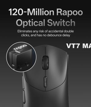 Rapoo VT7 MAX Draadloze Gaming Muis: 8K Polling Rate, Ultralicht & 750u Batterij