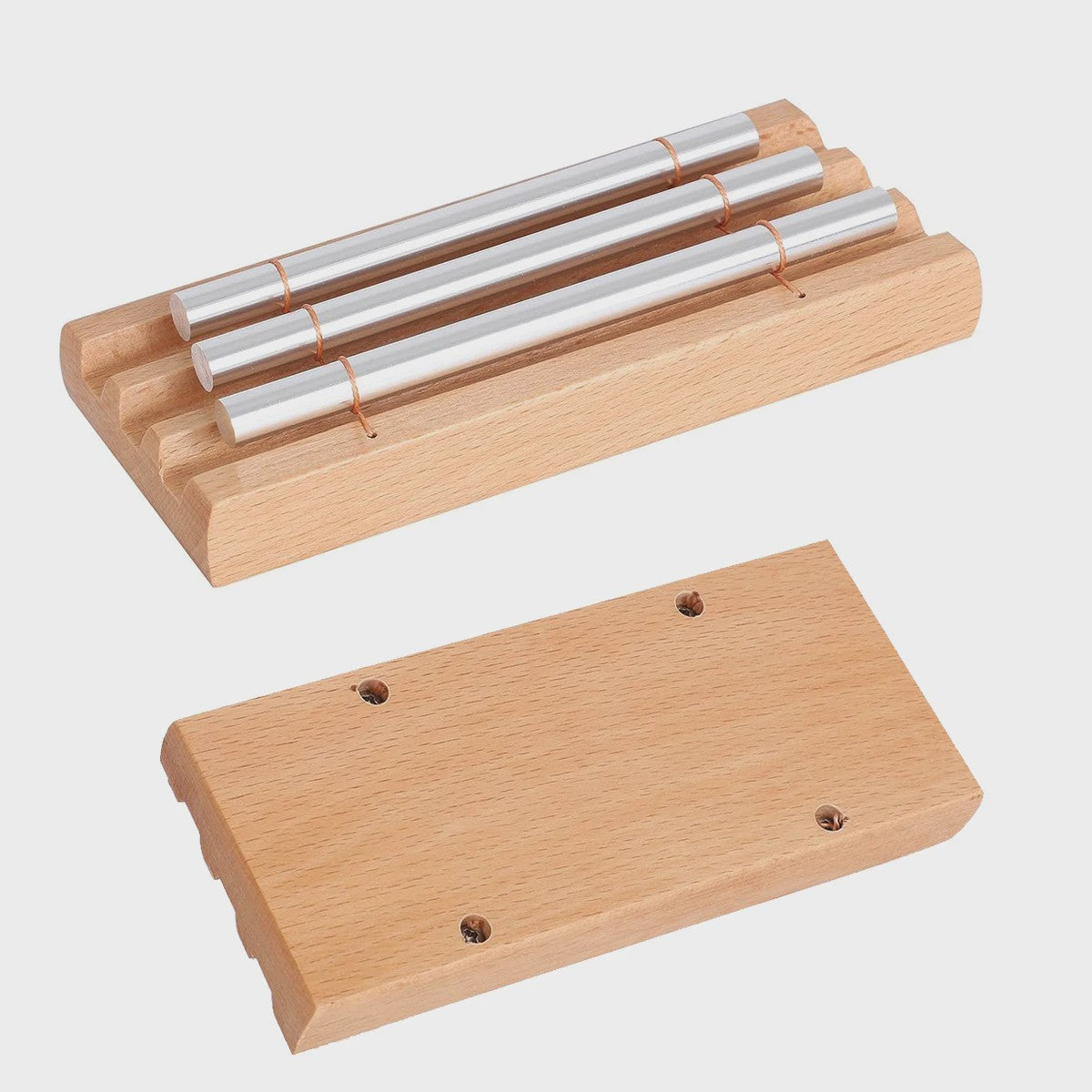Houten Meditatie Klokkenspel - 1 t/m 7 Tonen, Aluminium Staven, Beuken Houten Basis