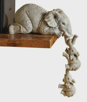 Schattige Olifanten Familie Figuur - 3-delige Resin Decoratie voor Aan de Rand