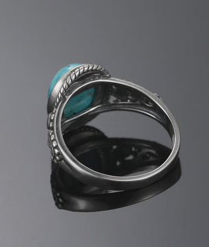 S925 Zilveren Ring met Ovaal Natuurlijke Turkoois - Fijne Sieraden voor Dames en Heren