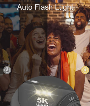 Ourlife Compacte Digitale Camera 5K 72MP met 16x Zoom - Ideaal voor Vlogs en YouTube
