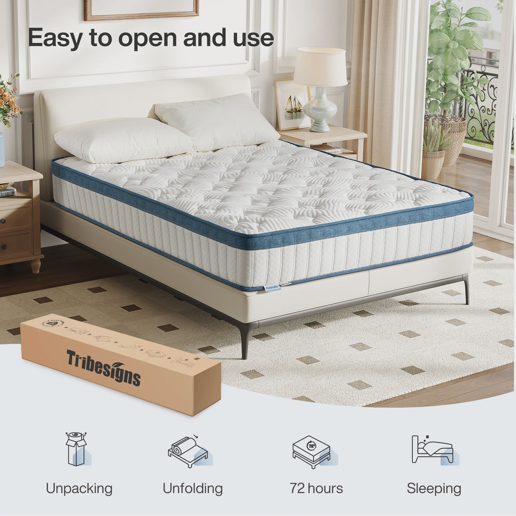 Tribesigns Pocketvering Matras 160x200cm H3 Medium - 7-Zone Orthopedisch & OEKO-TEX Gecertificeerd