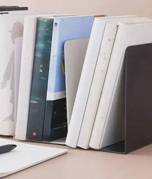 8x Stevige Doorzichtige Boekensteunen - Ideale Organizer voor Boeken, Films & CD's