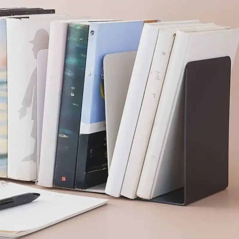8x Stevige Doorzichtige Boekensteunen - Ideale Organizer voor Boeken, Films & CD's