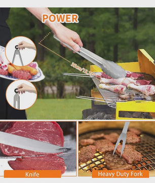 Complete Barbecue Set RVS - 15 Delig BBQ Gereedschap & Accessoires