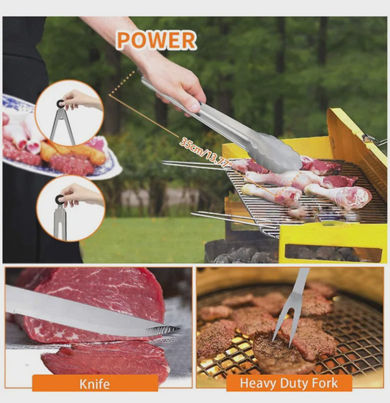 Complete Barbecue Set RVS - 15 Delig BBQ Gereedschap & Accessoires