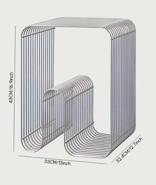 Scandinavische Metalen Bijzettafel - Minimalistisch Design met Boek- en Tijdschriftenopslag