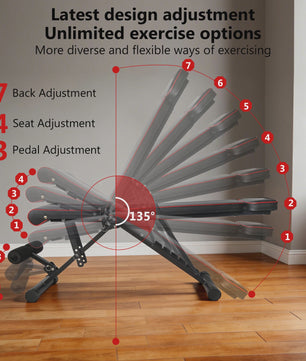 Verstelbare Dumbbell Bank 7 Posities - Opvouwbaar Fitness Bankje voor Krachttraining Thuis