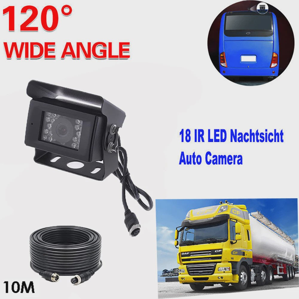 Waterdichte Achteruitrijcamera met Nachtzicht en 10M Kabel voor Vrachtwagen, Camper, Bus