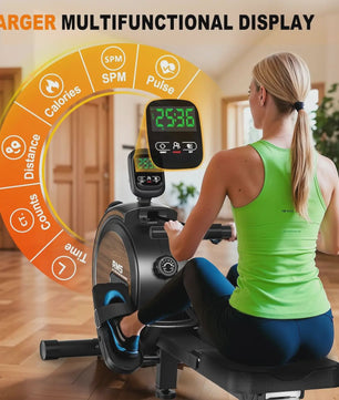 MettleMatic RM5 Magneet Roeitrainer met Bluetooth, 16 Weerstandsniveaus en 150kg Capaciteit