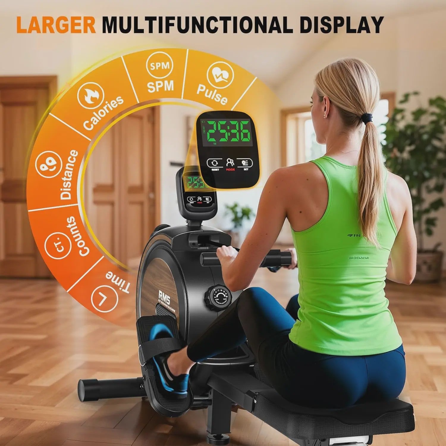 MettleMatic RM5 Magneet Roeitrainer met Bluetooth, 16 Weerstandsniveaus en 150kg Capaciteit