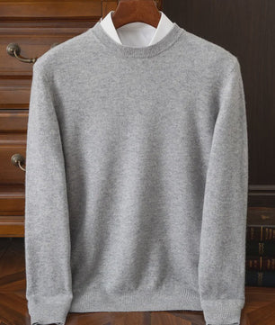 Heren Kasjmier Trui met Ronde Hals - Losse Pasvorm, Oversized - Herfst/Winter Collectie