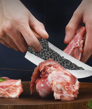 Professionele Handgesmede Keukenmes Set - Roestvrij Staal, Scherpe Snede, Ergonomisch Handvat