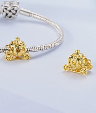 925 Sterling Zilveren Bedel: Gouden Strik met Roze Hart & Kruis met Oog van Horus