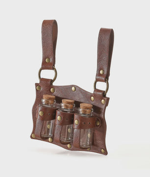 Middeleeuwse Riem Set met Magische Flesjes en Buidel - Halloween Kostuum Prop