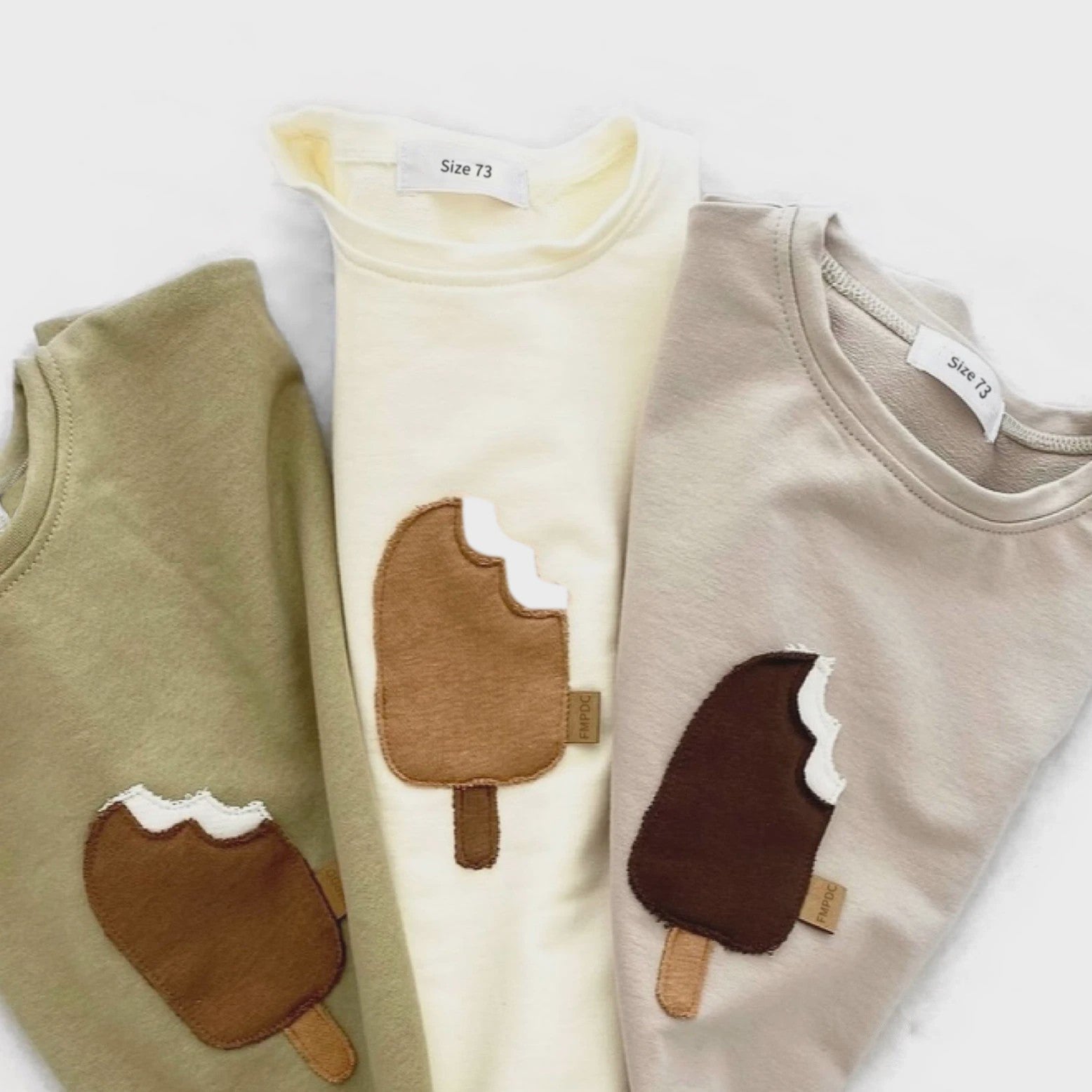 Zomer T-shirt met IJspje Print voor Baby's en Peuters - Katoen, Korte Mouw