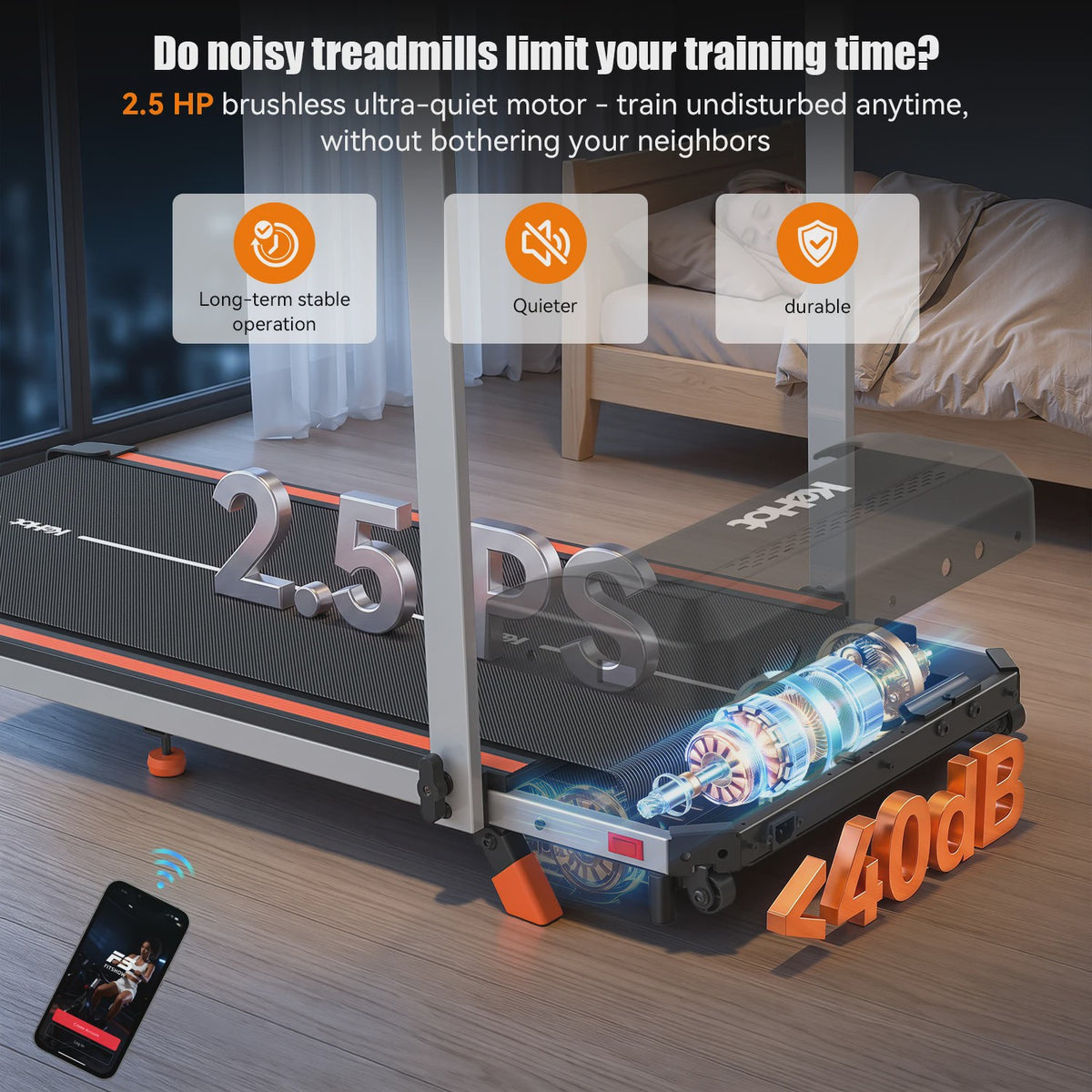 KeHot Opvouwbare Loopband met Bluetooth APP, 1-12 km/u, Incline, 125kg Capaciteit