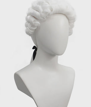 Witte Barok Pruik - Stijlvolle Krullen voor Jurist, Kostuum & Cosplay