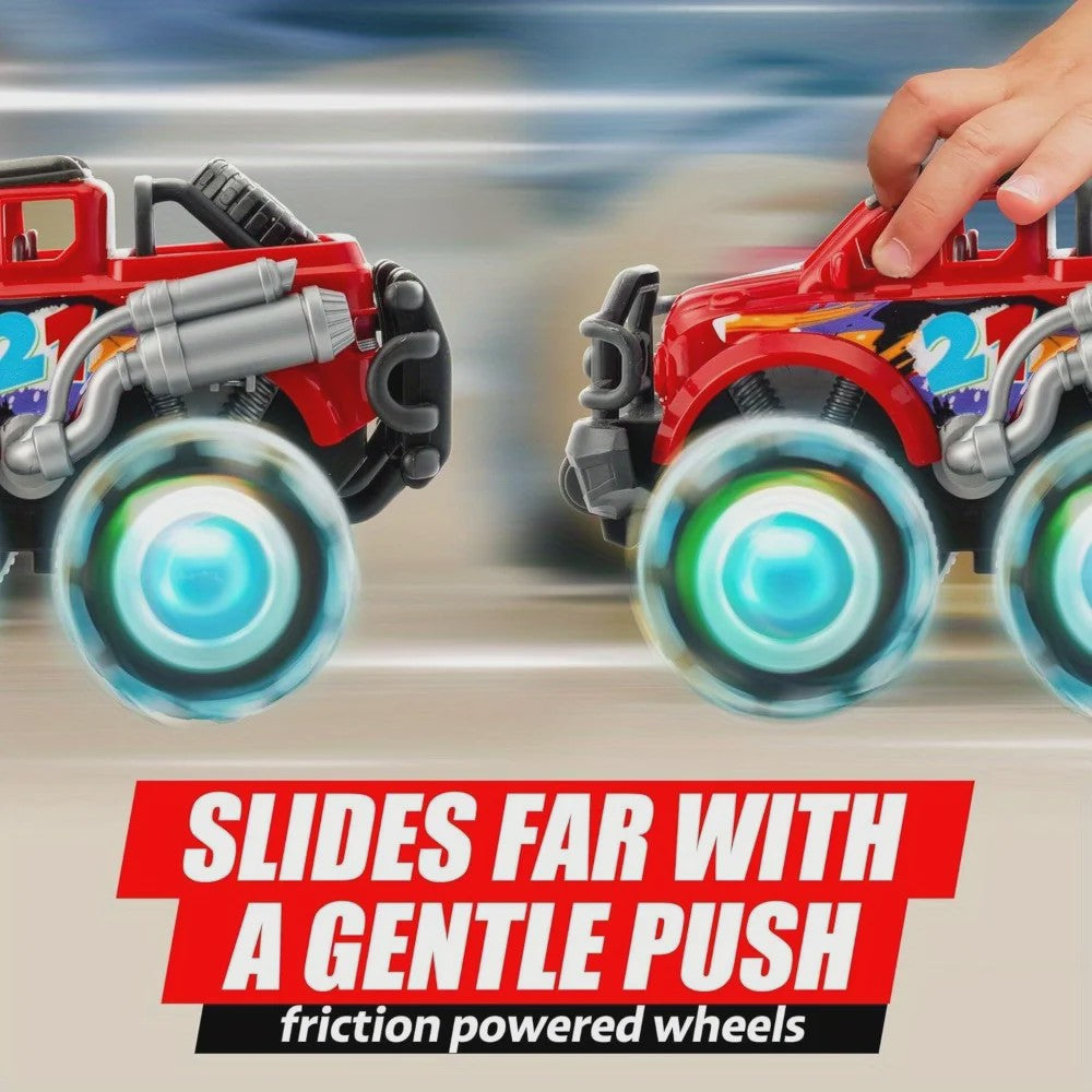 JOYFY 3-Pack Monster Trucks met Verlichte LED Wielen - Frictie Speelgoed voor Kinderen