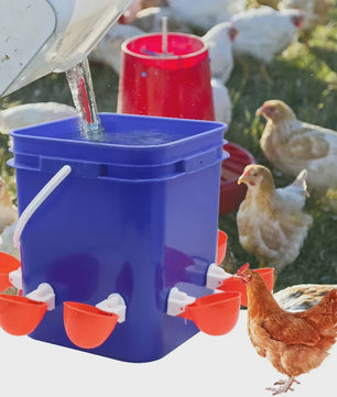 Automatische Kippen Drinkbak 10L met 8 Voerbakjes - Zelfvullend